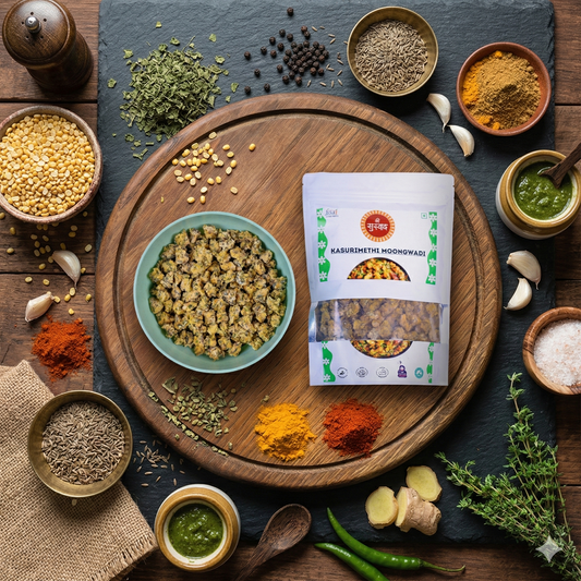 Kasuri Methi Protein Moongwadi – Authentic Homemade Methi Moong Dal Wadi(200Gm)