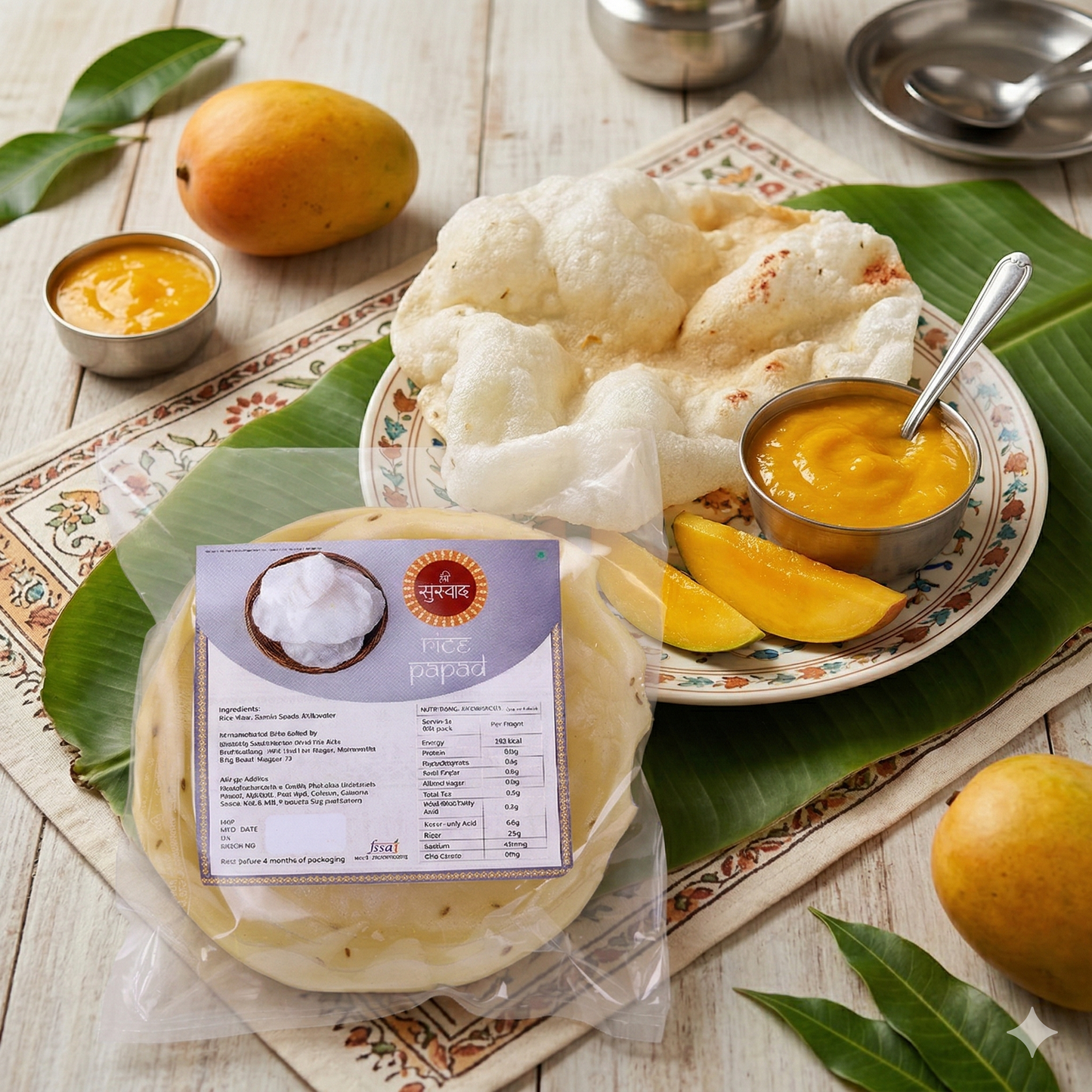 Steamed Rice Papad ā Traditional Homemade Rice Papad (Steam)