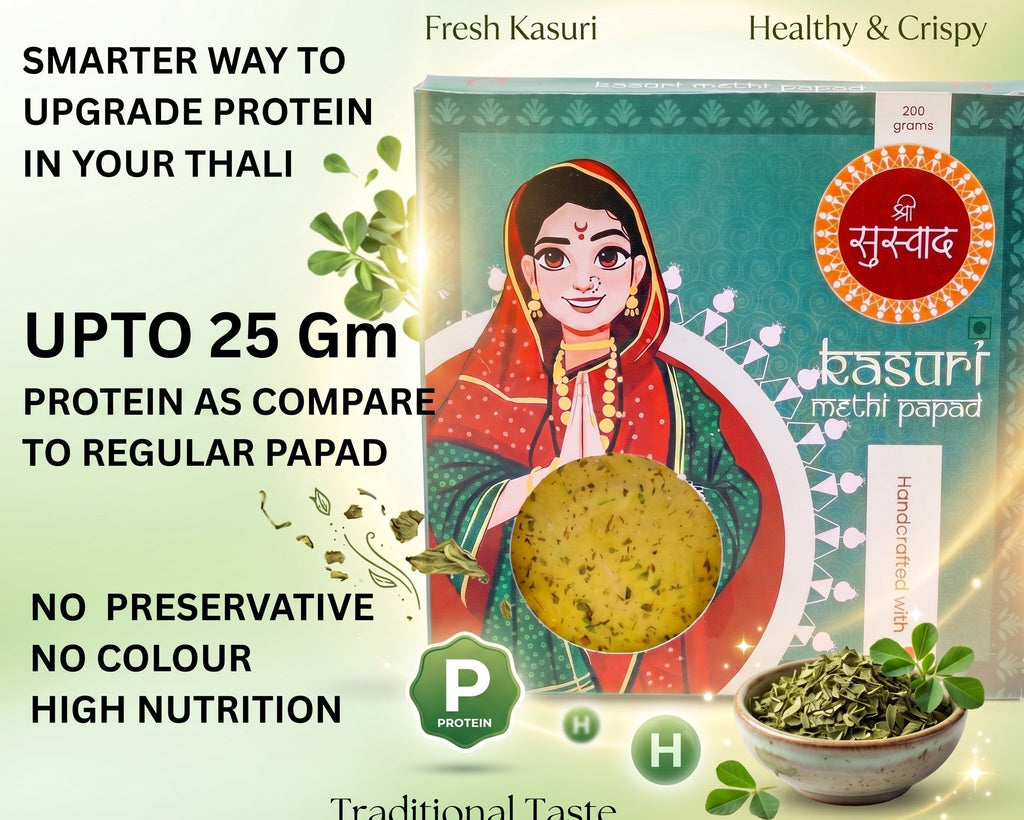 Kasuri Methi Protein Papad – Authentic Homemade Kasuri Methi Papad