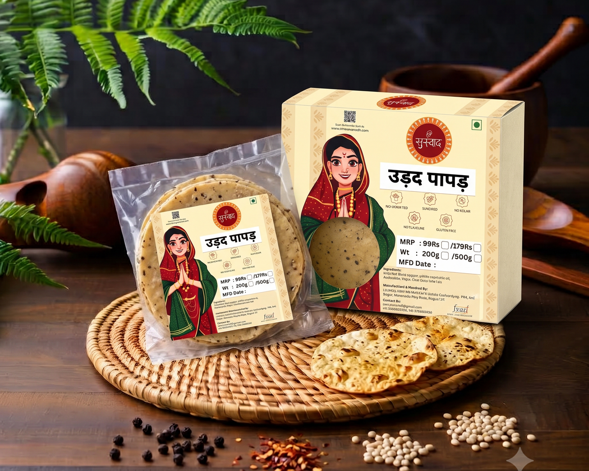 5 in 1 Combo Protein Papad(Punjabi Papad+Moong Papad+Garlic Papad+Chana Lasun Papad+Kasuri Methi Papad)