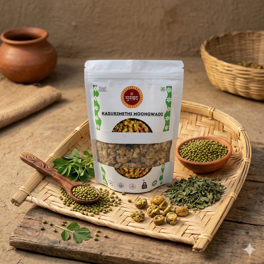 Kasuri Methi Protein Moongwadi – Authentic Homemade Methi Moong Dal Wadi(200Gm)