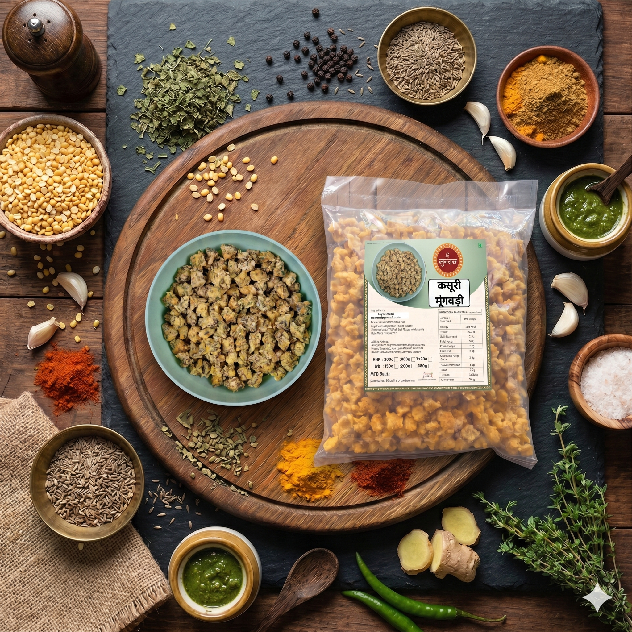 Kasuri Methi Protein Moongwadi – Authentic Homemade Methi Moong Dal Wadi(200Gm)