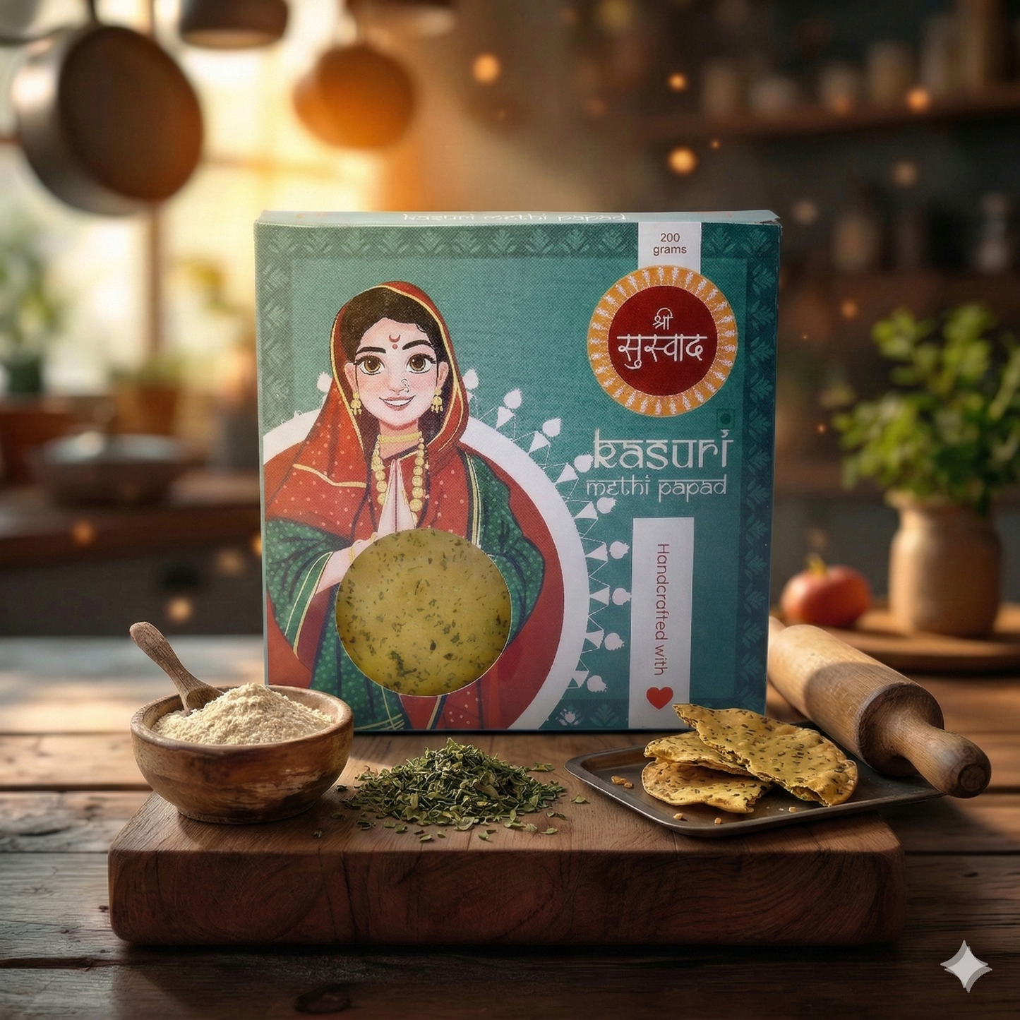 Kasuri Methi Protein Papad – Authentic Homemade Kasuri Methi Papad
