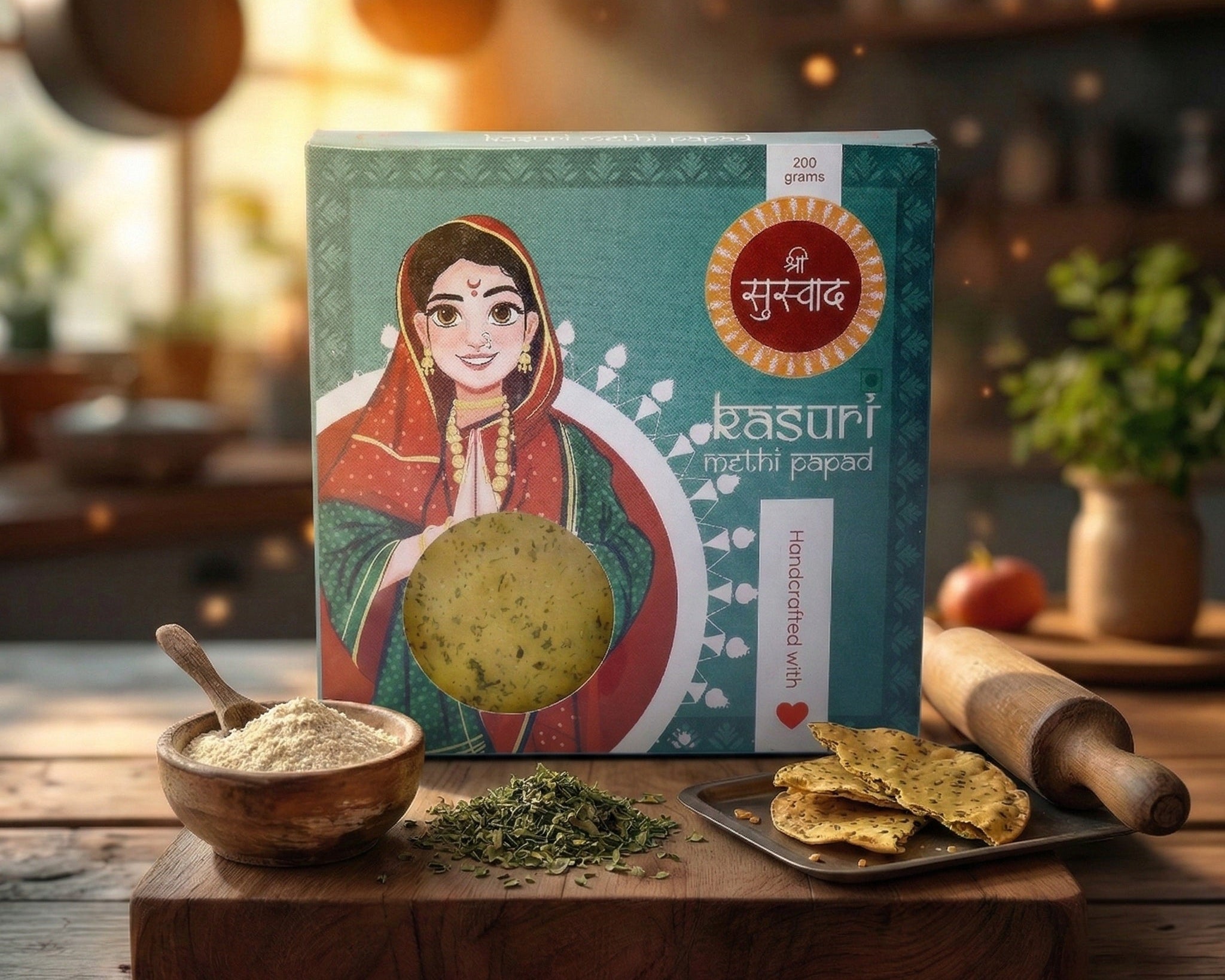 Kasuri Methi Protein Papad – Authentic Homemade Kasuri Methi Papad
