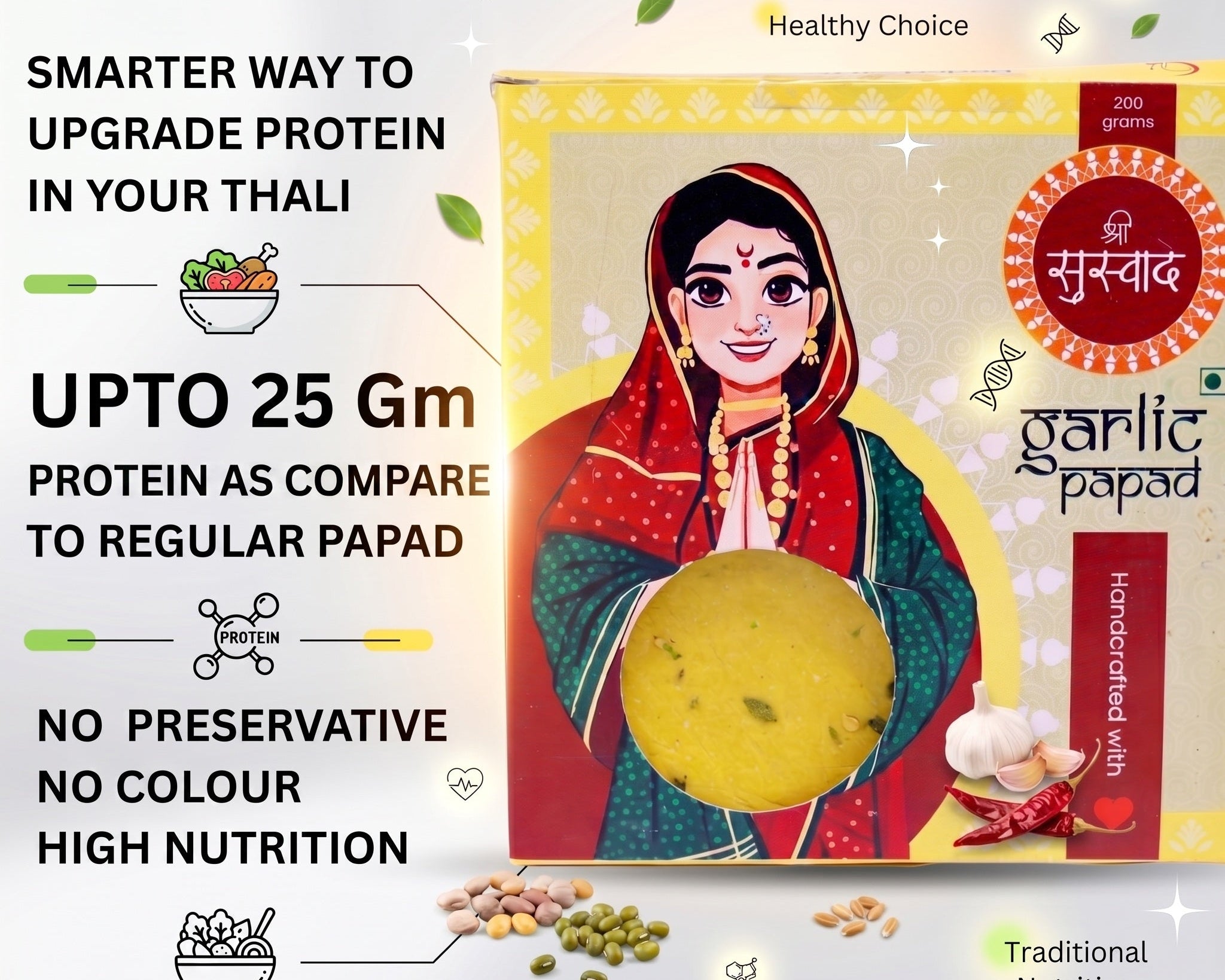 Garlic Protein Papad – Authentic Homemade Garlic Papad